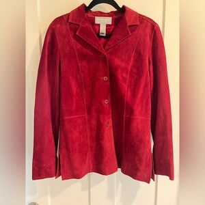 Liz Claiborne red 100% suede jacket vintage